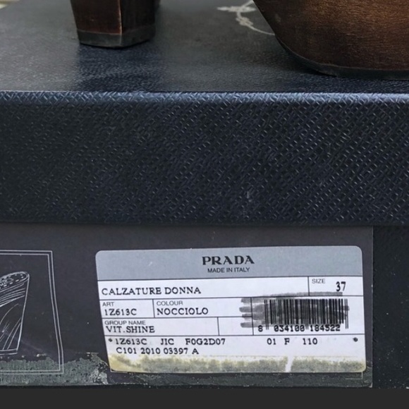 Vintage Prada Wooden Clogs 37 Mules Sandals 7 Y2K - Picture 14 of 16